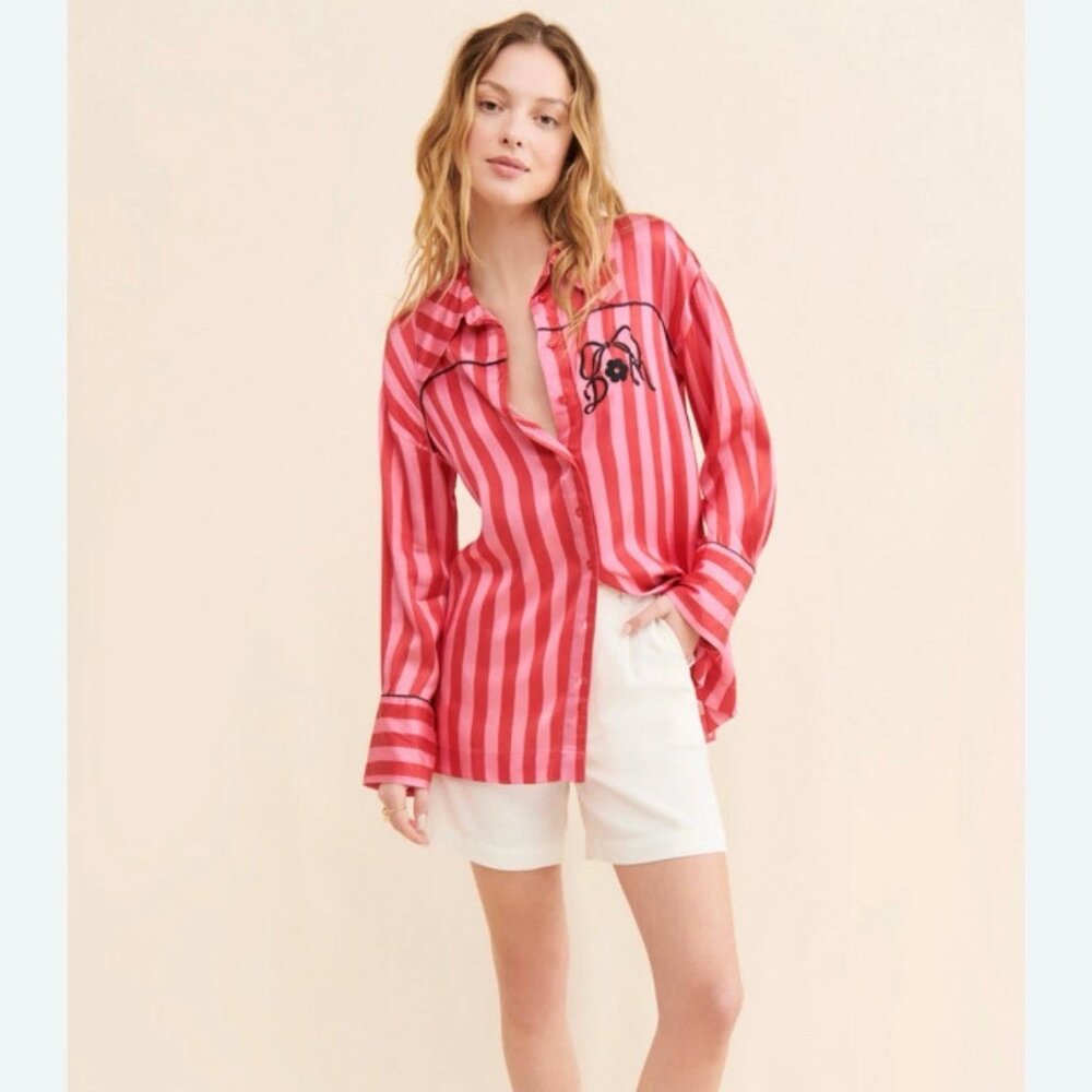 DAMSON MADDER Joni Satin Shirt UK 12 - US 8